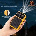 Mini Portable Amplitude Modulation and Frequency Modulation Radio Receiver with Telescopic Antenna Speaker for Home Travel（yellow）