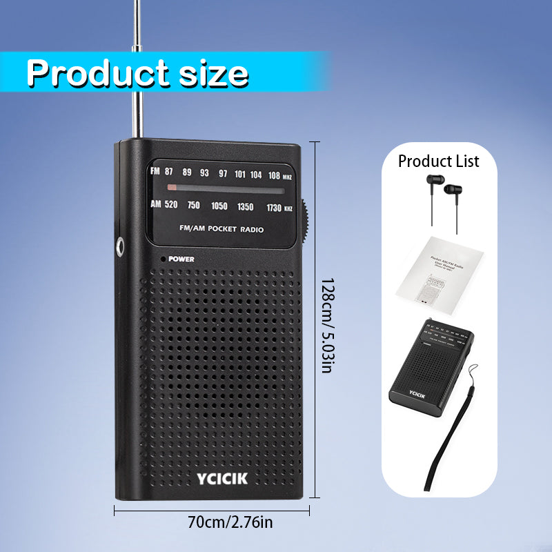 Small Radios Portable AM FM, Radio Portable for Home Outdoor, Transistor radios 2AA Battery Operated with Best Reception, Loud Speaker, Small Gifts for Seniors Elderly (white)