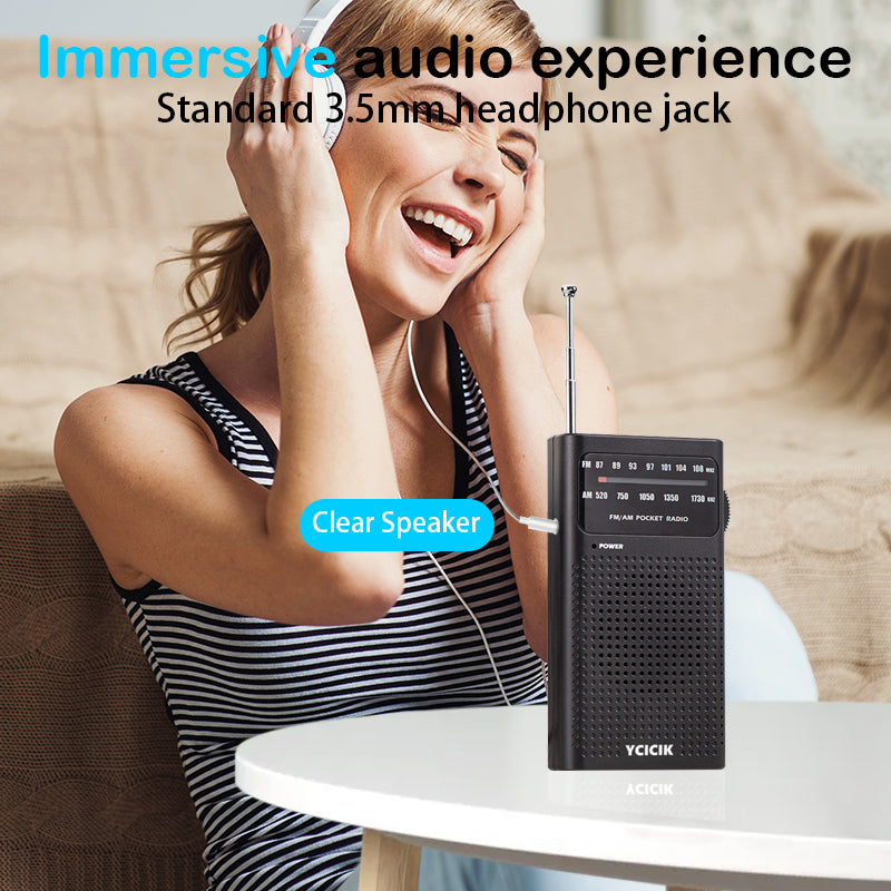 Small Radios Portable AM FM, Radio Portable for Home Outdoor, Transistor radios 2AA Battery Operated with Best Reception, Loud Speaker, Small Gifts for Seniors Elderly (white)